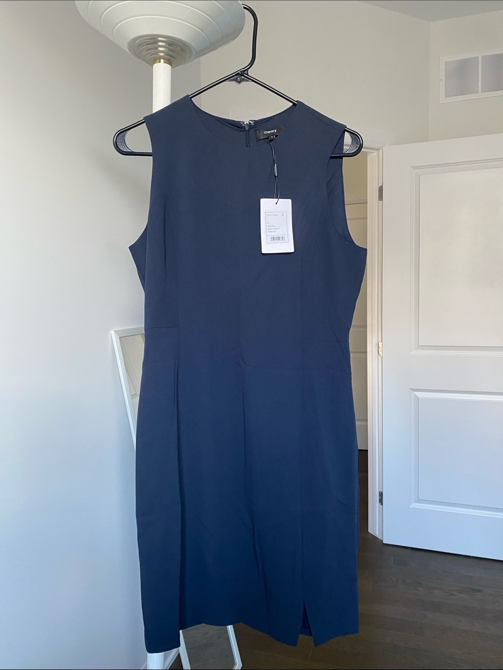 Theory Navy Sleeveless Sheath Dress